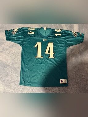 90s Champion Philadelphia Eagles Ty Detmer #14 Football Jersey size L